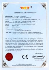 CE certificate from ZHEJIANG PUJIANG JINLEI CO., LTD.