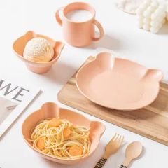 Cute Bear Shape Ceramic Bowl Plate Kids Tableware Ceramic Dinnerware Sets - Image 3