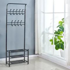 Simple Floor Rack Bedroom Multifunctional Mobile Hat Bag Shoe Rack Drying Racks - Image 2