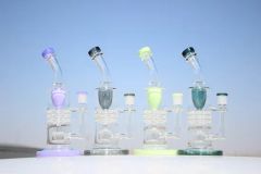 Wholesale Oil DAB Rig Recyclers Glass Water Pipe Oil Burner Color Blue Shape Round Trademark no Origin China Usage - Hebei Youxin Glass Products Co., Ltd.