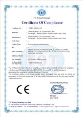 CE for laser certificate from Shandong Ruby CNC Equipment Co., Ltd.