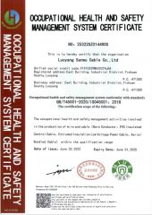 ISO45001 certificate of LUOYANG SANWU CABLE GROUP CO., LTD – certificate photo, supplier certificates section
