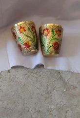 Brass Glass Set, For Home, 6 Inch Shape Round No. of Piece 2 Size/Diameter 6 Inch Usage/Application - Image 1