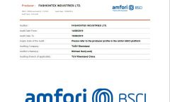 BSCI certificate from Zhenjiang Fashiontex Industries Co., Ltd.