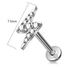 Wholesale Piercing Jewelry Lip Stud Ear Titanium Internal Thread Lip Piercing Moon Lightning Shape Labret Piercing - Image 6