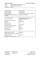 Gas test report certificate from Qingdao Sam Powder Coating Co., Ltd.