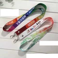 Custom Printed Polyester Plastic Buckle Keychain Blue Lanyard - Image 6
