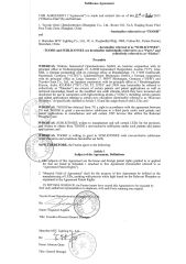 Subliencse Agreement certificate from RONBO ELECTRONICS LIMITED