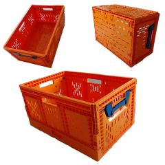 Collapsible Container Stackable Crates Plastic Foldable Storage Transport - Image 4