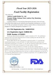 FDA certificate from LAIZHOU LONGFA RUBBER CO., LTD