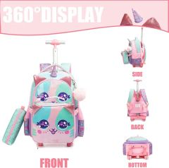 Roller Backpack with Wheels Set for Elementary Students Season All Trademark QM Gender Girls Style Cartoon Service OEM/ODM - Image 3