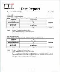 testing reprot2 certificate from Jinjiang Henghao Shoe Industry Ltd.