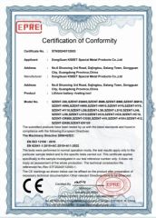 CE Certification certificate from Kseet Special Metal Products Co., Ltd.