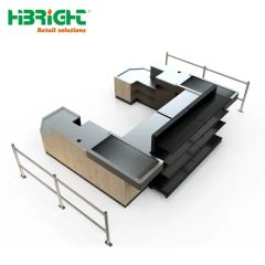 Wooden Color Cashier Checkout Counter Customized - Image 6