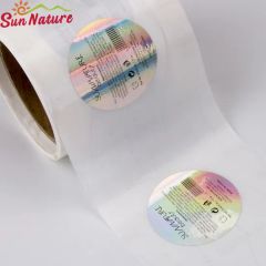 Custom Holographic Sticker Labels Cosmetic Bottle Labels Shape Round Origin China Pack Style Roll HS Code 3926909090 Trademark Sinicline - Image 3