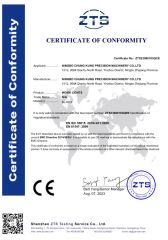 CE certificate from Ningbo Chung Kung Precision Machinery Co., Ltd.