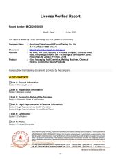 License Verified Report certificate from Pingxiang Yoken Import & Export Trading Co., Ltd.