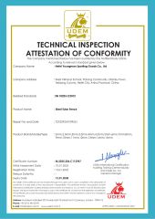 UDEM Certificate for Padel Court certificate from Hefei Youngman Sporting Goods Co., Ltd.