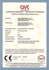 EUROPEAN COMMUNITY -CERTIFICATE of ADEQUACY certificate from Jiangsu Huize Intelligent Technology Co., Ltd.