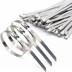 Silver Ss Cable Tie Color Silver Length 300 mm Fire Safety Yes Uv Resistance Yes Strength Excellent Width 4.6 mm – 12 - Image 1