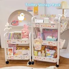 Multi-Layer Household Storage Rack Wheeled Trolley Bathroom Storage Rack Living Room Floor Rolling Snack Storage Rack - Image 3