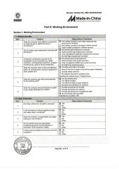 Working environment certificate from Shanghai Brothers Textile Co., Ltd.