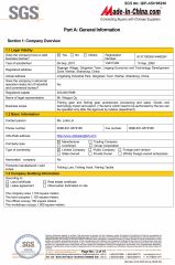 SGS certificate from Weihai Jinjiang Fishing Tackle Co., Ltd.