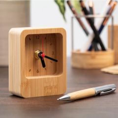 Unique Solid Wood Mini Desk Clocks Trademark Ebei HS Code 4421909090 Model NO. EB-A1205 Color Natural Color Origin Fujian China - Image 1