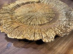 Elegant 33cm Gold Charger Plate Wavy Rim Used for Wedding Events - Image 2