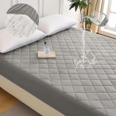 Quilted 100% Polyester Plaid Mattress Topper King 1Y MOQ200 Size King Style Plaid MOQ 200 PCS Origin China Season Everyday - Image 5