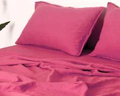 100% Pure Linen Sheets Breathable and Durable Anti-Tear Line Bed Sheets Machine Washable - Image 2