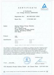 CD6181 CD6180 CD6280 CE CERTIFICATE-LOW VOLTAGE DIRECTIVE certificate from DEZHOU PRECION MACHINE TOOL CO., LTD.