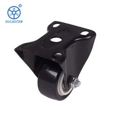 Amazon 1.5 Inch Black Polyurethane Fixed Castor Wheels Trolley Furniture Caster - Image 5