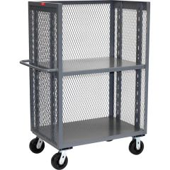 Jamco 3 Sided Mesh Shelf Truck, Solid Bottom, 3000 lb. Capacity, 60"L x 30"W x 57"H - Image 1