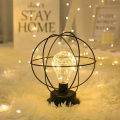 Metal Candleholder with LED String Lights and Bulb - Image 4