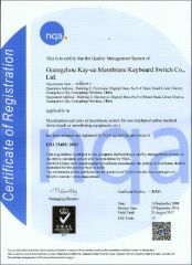 TS13485 certificate from Kay-EE Membrane Keyboard Switch Co., Ltd.