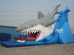 Big Shark Attack Inflatable Slides with Pool - Image 2