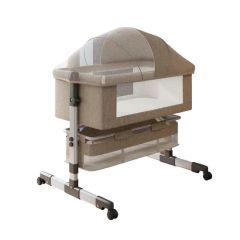 New Design Baby Multifunctional Height Adjustable Rocking Bed Cradle Baby Bedside Bassinet Crib with Diaper Table - Image 4