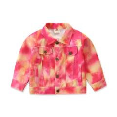 Popular Design Ins Style Childrens Tie Dyed Casual Denim Jacket for Girls - Anhui Hualongteng Clothing Co., Ltd.
