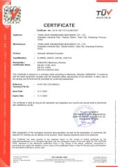 CE Wheel Excavator certificate from Taian Jiahe Engineering Machinery Co., Ltd.