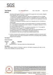 REACH Compliance certificate of CB (XIAMEN) INDUSTRIAL CO., LTD. – certificate photo, supplier certificates section