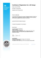 Design Patent certificate from Guangzhou Futu Intelligent Technology Co., Ltd