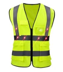 12 Pieces LED Reflective Safety Vest Trademark Aroad HS Code 3926909090 Model NO. PRV30123 Type Reflective Vest Specification XL, L, XXL - Image 1