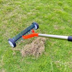 5.5FT Manual Lawn Scarifier Rake with Rolling Wheels for Thatch - Image 6