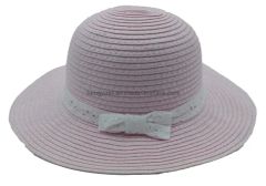 Wholesale Pink Children Straw Hats with White Bowknot Fashion Tape BSCI, Oeko Tex - Nanjing Hengyuan Apparel Co., Ltd.