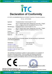 CE certificate certificate from TOPNET (SHENZHEN) COMMUNICATION CO.,LTD