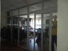 Office Partition , Fixed And 2 Sliding UPVC Doors Color Teak Colour, White Price Per Square Foot Rs 370, Rs - Image 2