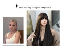 Wig Long Straight Perruques with Bangs Synthetic Wig - Image 2