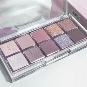 Wisteria Flower, Ten-Color Eyeshadow Palette, Pearlescent Matte, Gray Pink-Purple - Good Seller Co., Ltd. - China