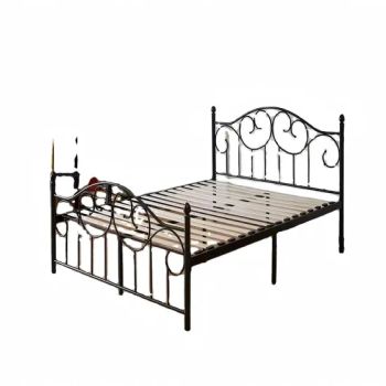 Space-Saving Black Steel Bed Frame with Stable Slats for Rental Property Applications - Suzhou Xinyue Furniture Accessories Co., Ltd. - China